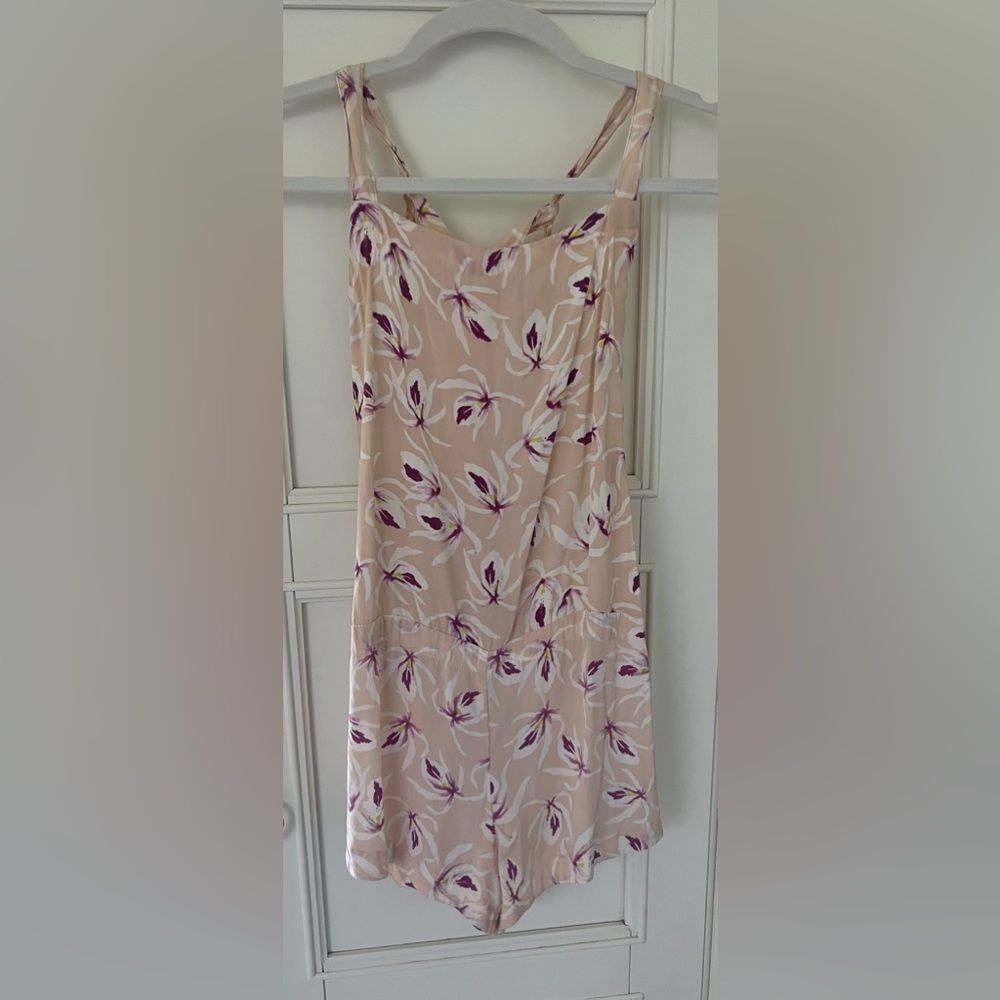 Acacia Snapper Silk Stretch Short Overall Island Orchid SIZE P. (Petite XS)